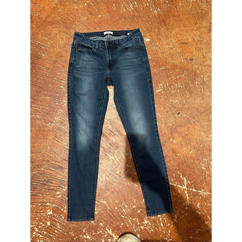 Kenzie Effortless Ankle Jeans Blue Denim Stretch Button Zip Women Solid 5-Pocket